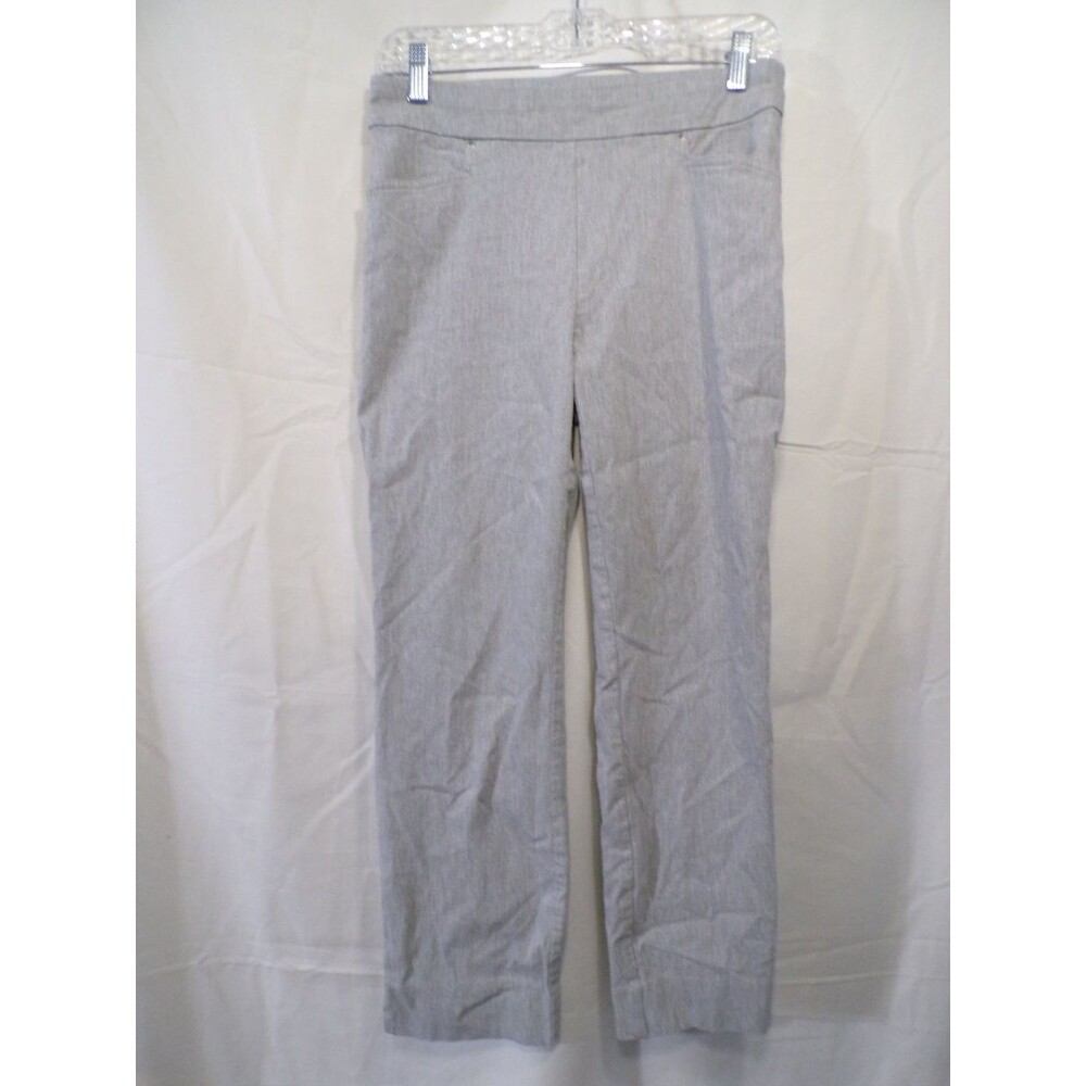 Hilary Radley Women's Light Gray Pull On Dress Pants Size M Slim Straight